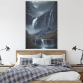 Cataclysme van de berg canvas afdruk (Insitu (Slaapkamer))
