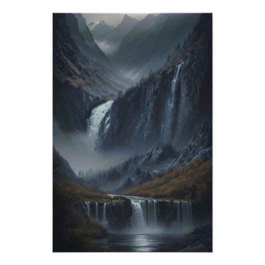 Cataclysme van de berg perfect poster (Voorkant)