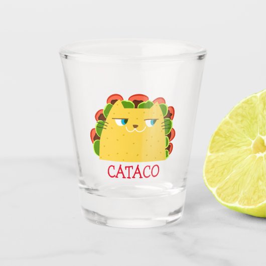 Cataco Tequila Shotglas Grappige Kat Taco Shot Glas (Voorkant)