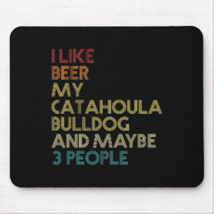 Catahoula Bulldog Dog Owner Beer Lover Quote Vinta Muismat