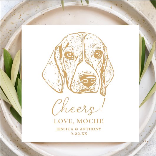 Catahoula Hond Cheers Custom Hond Bruiloft Servett Servet