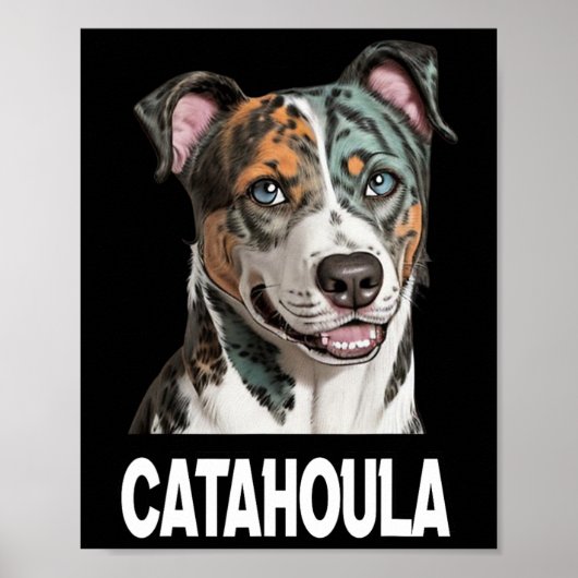 Catahoula Leopard Dog Art Pet Lovers voor mannen V Poster (Voorkant)