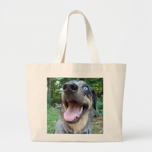 Catahoula Leopard Dog Face Grote Tote Bag (Voorkant)