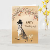 Catahoula Leopard Dog Funny Pet Thanksgiving Kaart (Gele Bloem)