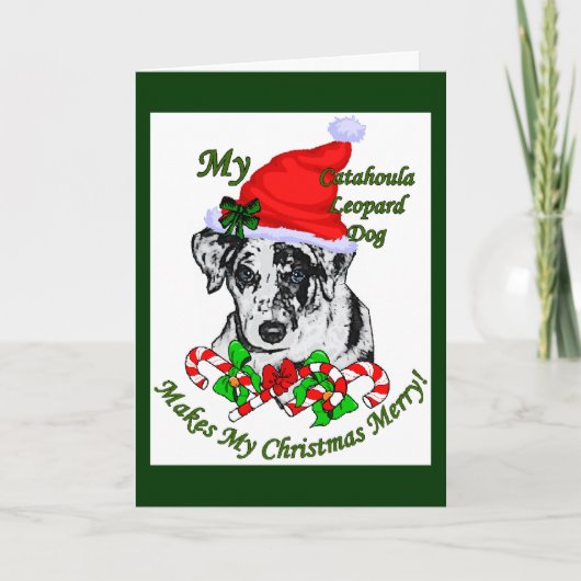 Catahoula Leopard Dog kerstcadeaus Feestdagen Kaart (Voorkant)