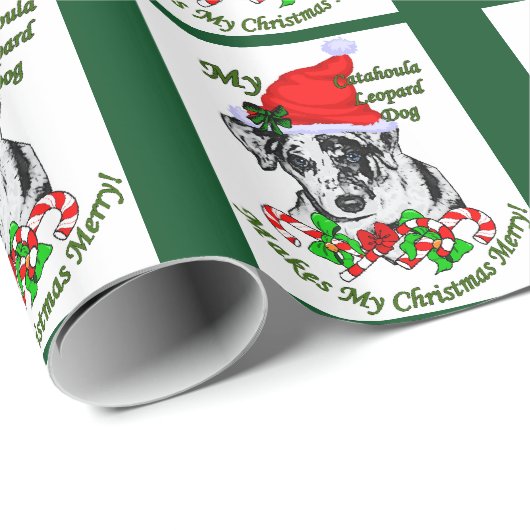 Catahoula Leopard Dog Kerstmis Cadeaupapier (Rol Hoek)
