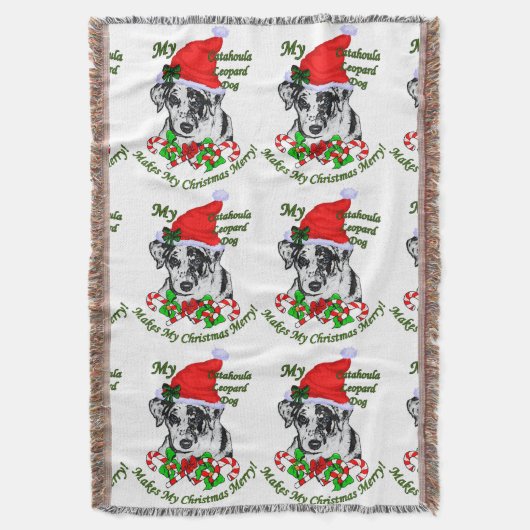 Catahoula Leopard Dog Kerstmis Deken (Voorkant Verticaal)