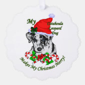 Catahoula Leopard Dog Kerstmis Ornament Kaart (Voorkant)