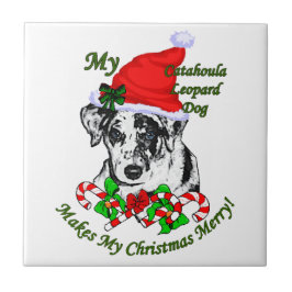 Catahoula Leopard Dog Kerstmis Tegeltje