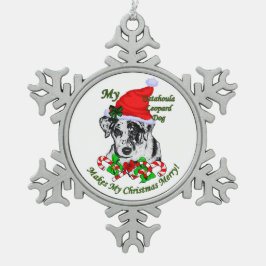 Catahoula Leopard Dog Kerstmis Tin Sneeuwvlok Ornament