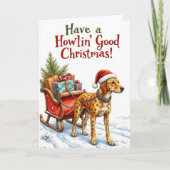 Catahoula Leopard Dog Kerstvakantie Kaart (Voorkant)