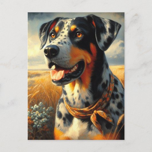 Catahoula Leopard Dog Painting Briefkaart (Voorkant)