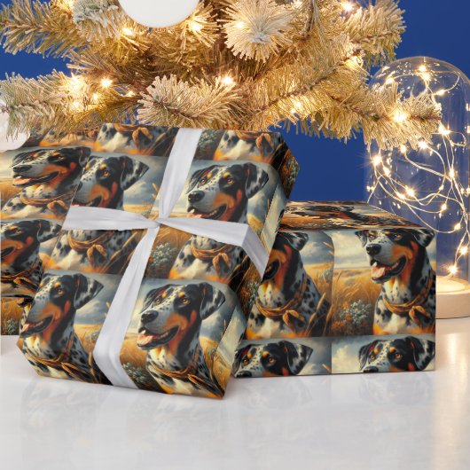 Catahoula Leopard Dog Painting Cadeaupapier (Feestdagen)
