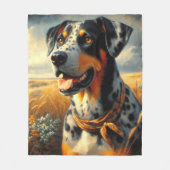 Catahoula Leopard Dog Painting Fleece Deken (Voorkant)
