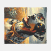 Catahoula Leopard Dog Painting Fleece Deken (Voorkant (Horizontaal))