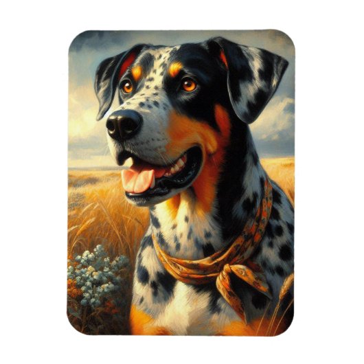  Catahoula Leopard Dog Painting Magneet (Verticaal)