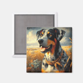 Catahoula Leopard Dog Painting Magneet (Voorkant / Achterkant)