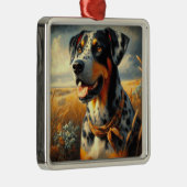 Catahoula Leopard Dog Painting Metalen Ornament (Rechts)