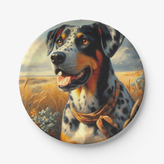  Catahoula Leopard Dog Painting Papieren Bordje (Voorkant)