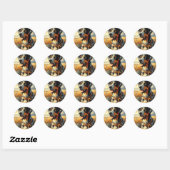  Catahoula Leopard Dog Painting Ronde Sticker (Vel)