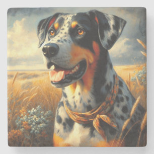 Catahoula Leopard Dog Painting Stenen Onderzetter