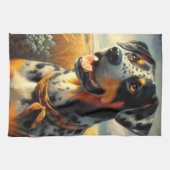 Catahoula Leopard Dog Painting Theedoek (Horizontaal)