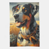  Catahoula Leopard Dog Painting Theedoek (Verticaal)
