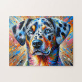 Catahoula Leopard Dog Portret Acryl Art Print Legpuzzel (Horizontaal)