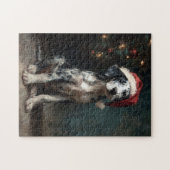 Catahoula Leopard Dog Puppy Christmas Painting Legpuzzel (Horizontaal)