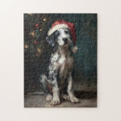 Catahoula Leopard Dog Puppy Christmas Painting Legpuzzel (Verticaal)
