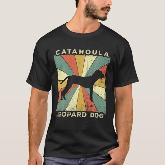 Catahoula Leopard Dog Retro 70S  Gift T-shirt (Voorkant)