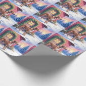 Catahoula Leopard Dog Rustic Barn Christmas Art Cadeaupapier (Hoek)