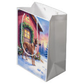 Catahoula Leopard Dog Rustic Barn Christmas Art Medium Cadeauzakje (Achterkant Gekanteld)