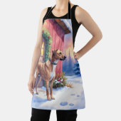 Catahoula Leopard Dog Rustic Barn Christmas Art Schort (Insitu)