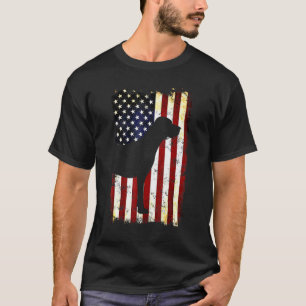 Catahoula Leopard Dog Silhouette American Flag T-shirt
