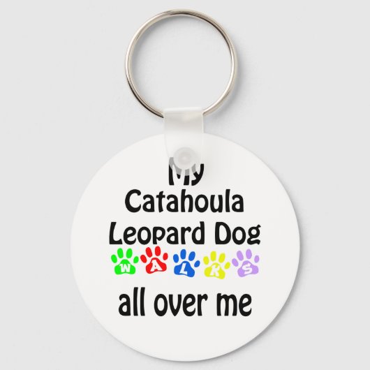 Catahoula Leopard Dog Walks Design Sleutelhanger (Voorkant)