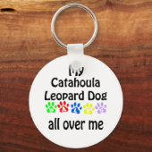Catahoula Leopard Dog Walks Design Sleutelhanger (Voorkant)