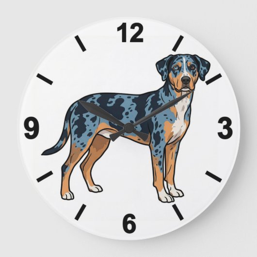 Catahoula Leopard Dog Wall Clock Rustic Decor Grote Klok (Voorkant)