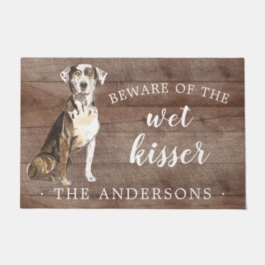 Catahoula Leopard Hond Gepersonaliseerde Deurmat (Voorkant)