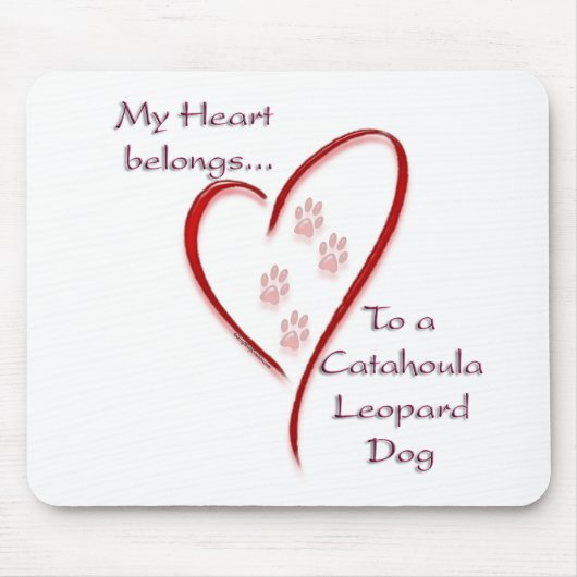 Catahoula Leopard Hond Hart Behoort Muismat (Voorkant)