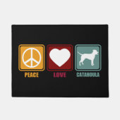 Catahoula Leopard Hondenras Peace Love Gift Deurmat (Voorkant)