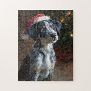 Catahoula Leopard Hound Puppy Kerstschilderij Legpuzzel