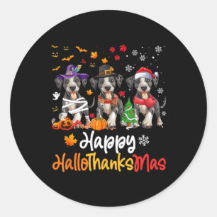 Catahoula Luipaard Hond Halloween Kerst Hallotha Ronde Sticker