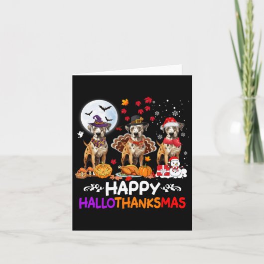 Catahoula Luipaard Hond Kerstmis Hallothankmas Dan Kaart (Voorkant)