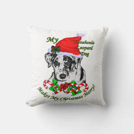 Catahoula Luipaard Hond Kerstmis Kussen