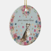 Catahoula Luipaard Hond Puppy bloemenprint Keramisch Ornament (Rechts)