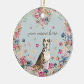 Catahoula Luipaard Hond Puppy bloemenprint Keramisch Ornament (Links)