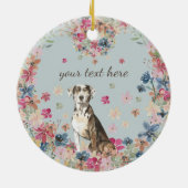 Catahoula Luipaard Hond Puppy bloemenprint Keramisch Ornament (Achterkant)