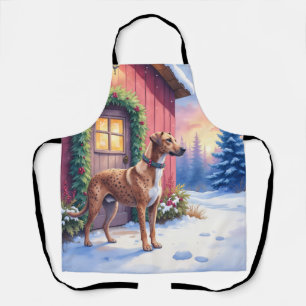 Catahoula Luipaard Hond Rustieke Schuur Kerst Kuns Schort