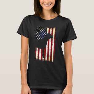 Catahoula Luipaard Hond Silhouet Amerikaanse Vlag T-shirt